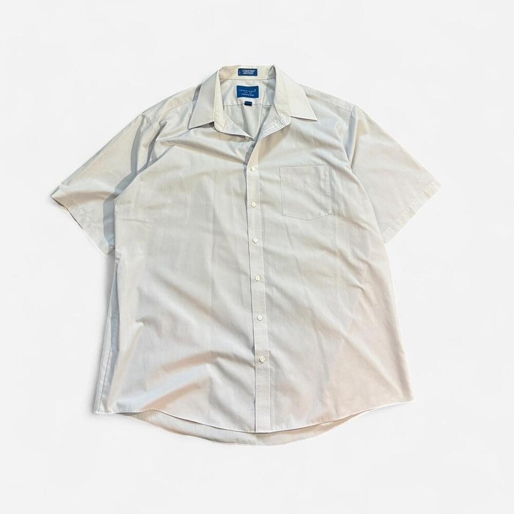 Vintage TownCraft JcPenney Button Up Shirt Sz 17 1/2 Gray